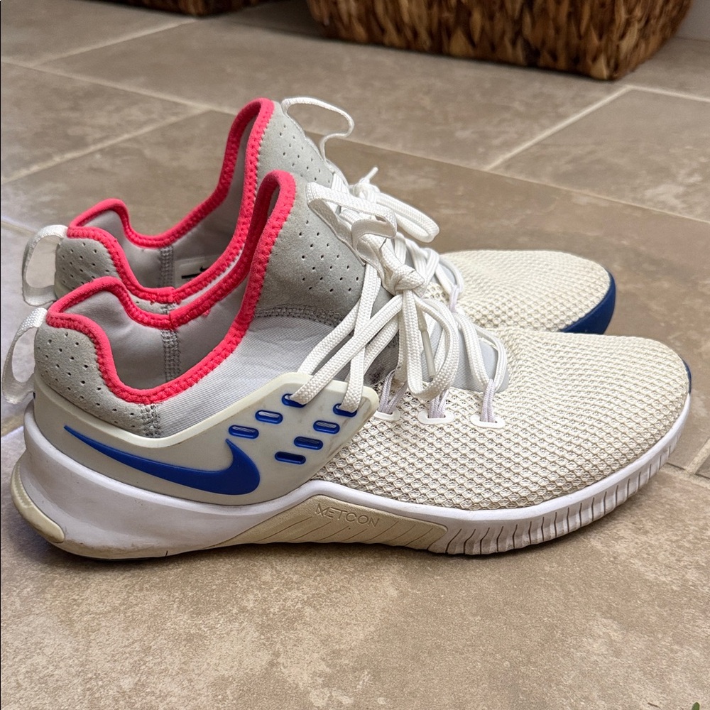 Nike Kids Cream and Blue Sneakers